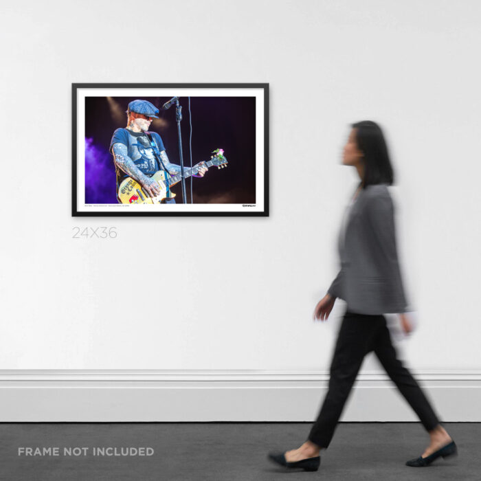 24X36 framed outdoor festival photo print of Mike Ness fronting Social Distortion mid-song at Surf City Blitz by Rob Wallace.