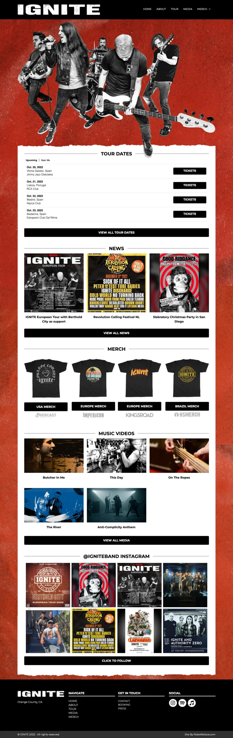 Ignite live European tour photo showing guitarists performing intense hardcore punk riffs on stage