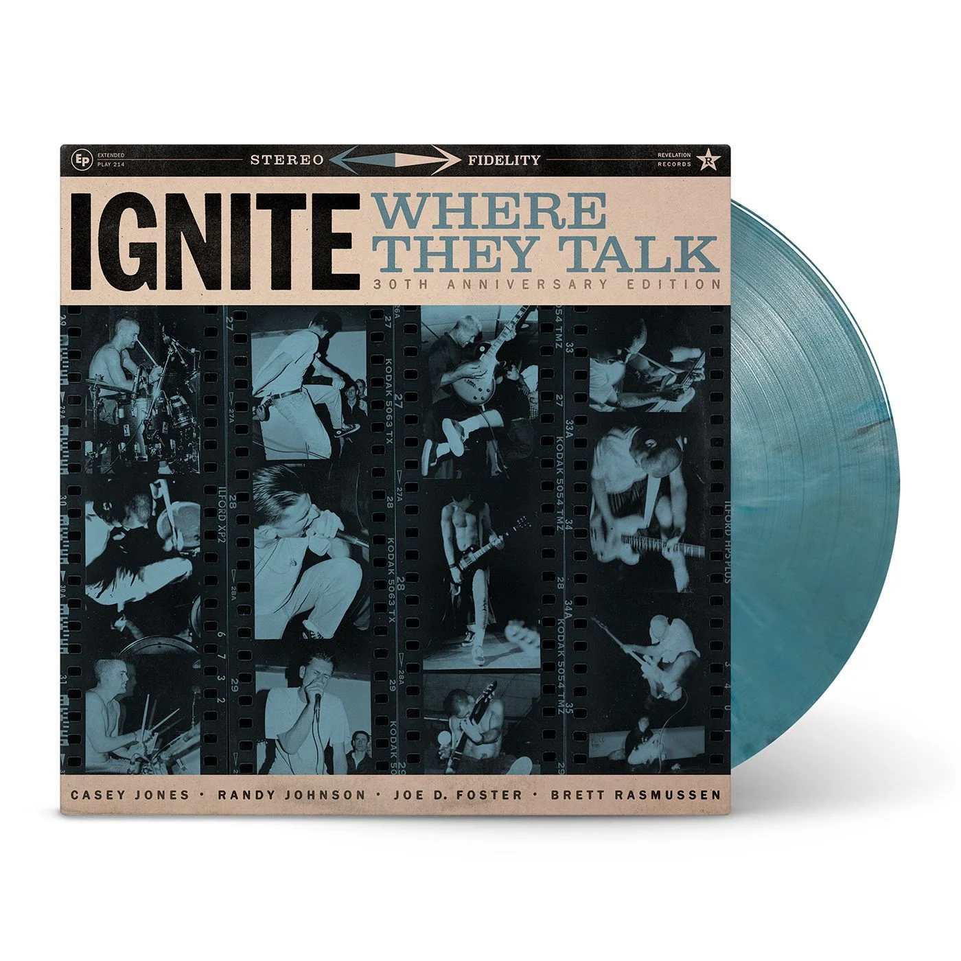 Ignite band members performing live on European tour with crowd singing along at packed punk rock venue