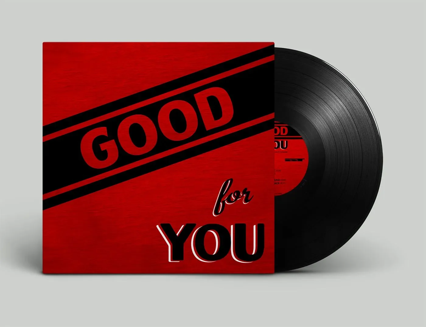 Vinyl record front cover packaging layout designed by RobxWallace for the Good For You album featuring Greg Ginn.