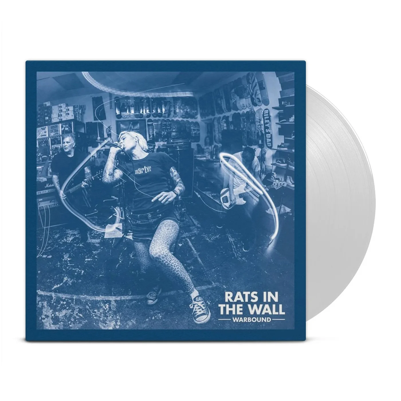 7-inch vinyl record jacket and center label packaging layout design by RobxWallace for the Rats In The Wall album Warbound2