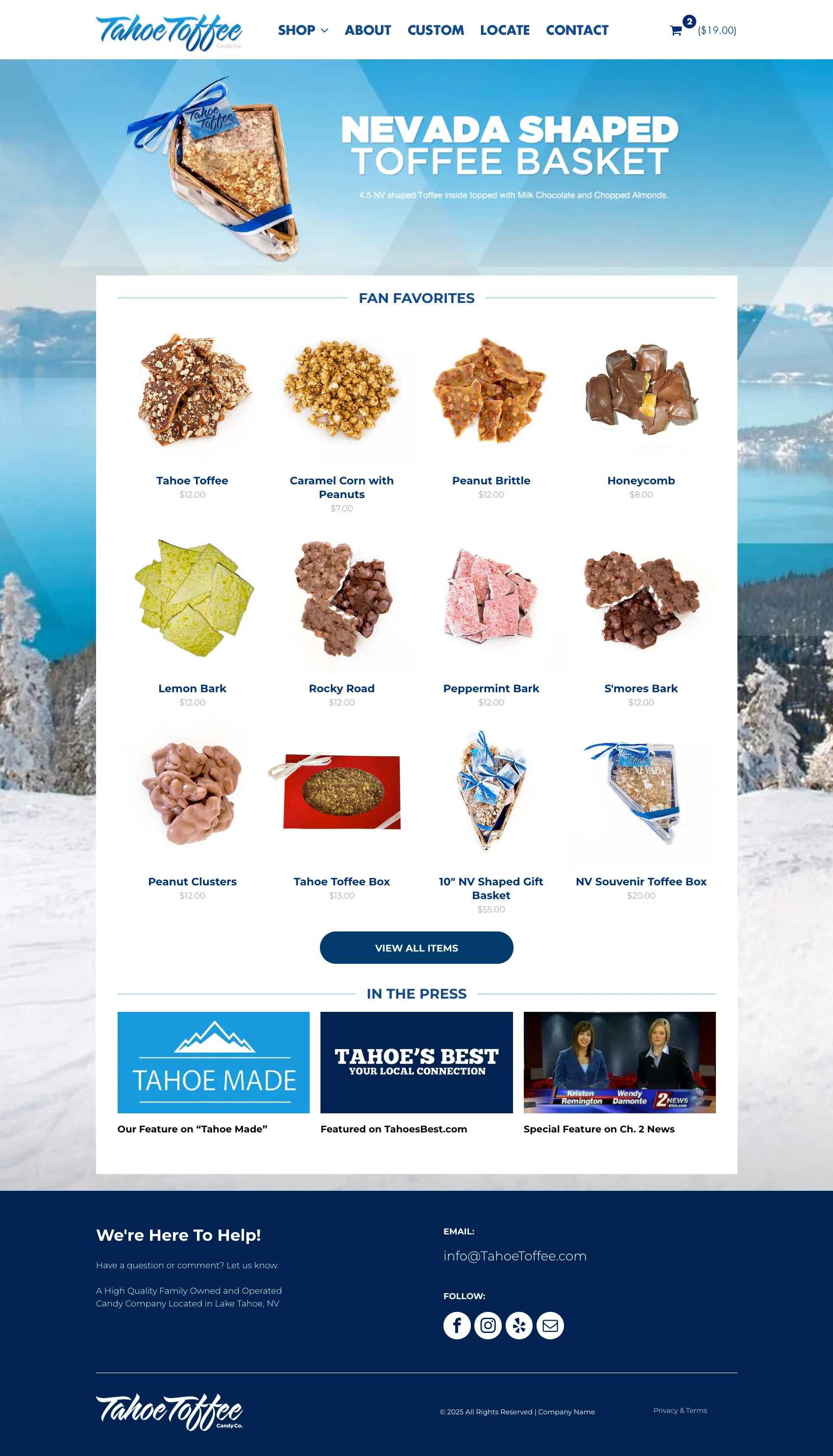 Tahoe Toffee Website Full - Web Design by RobxWallace