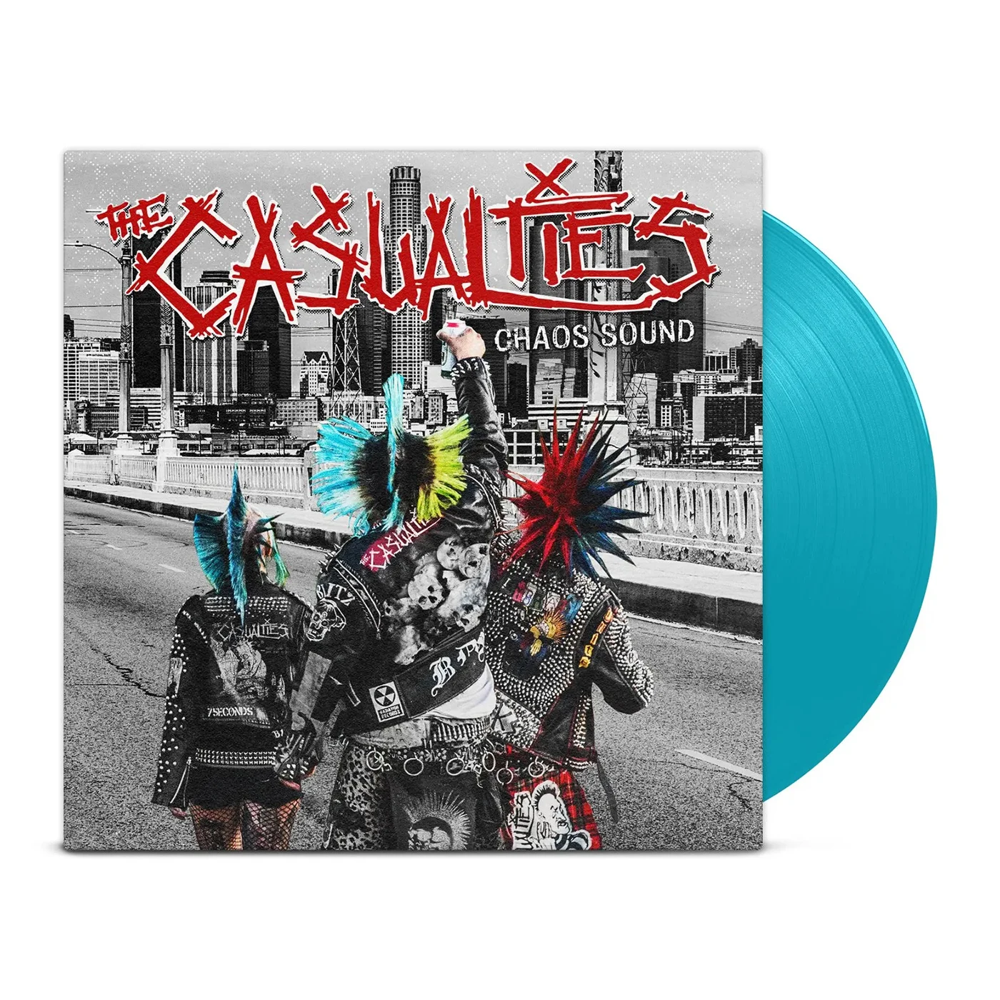 Music graphic layout and print design artwork designed by RobxWallace for The Casualties Chaos Sound release.